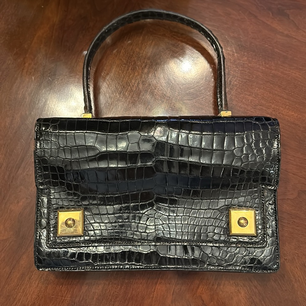 Hermes’ vintage black porosus crocodile bag